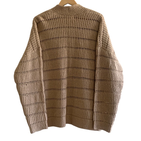 Spiritual Gangster Cassey Wool Blend Open Stitch Cardigan Tan Carmel Womens  NWT - Picture 7 of 16